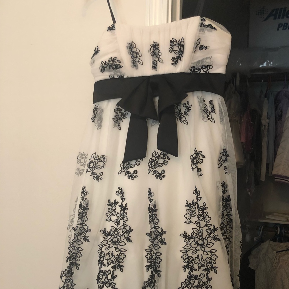 White and black dress